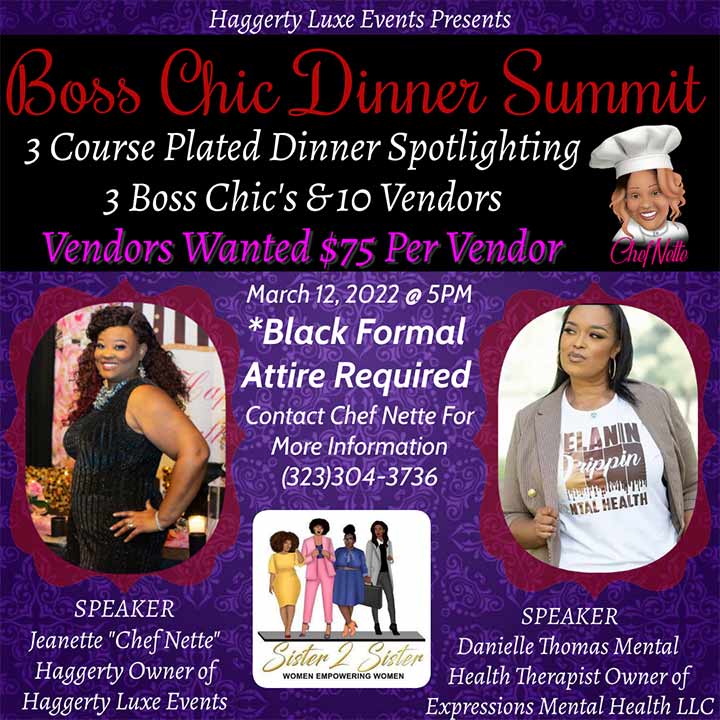 Boss Chic Dinner Summit - March 12, 2022 at 5:00 pm